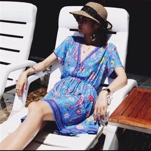 LOVEBIRD Boho Floral Mini Dress or Tunic